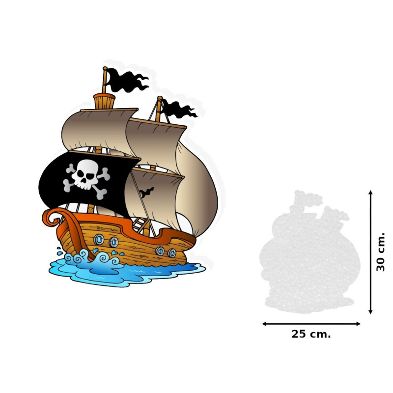 Figura sticker Barco pirata (25 x 30 cm.)
