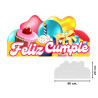 Rótulo sticker Regalos "Feliz Cumpleaños" (40 x 20 cm.)