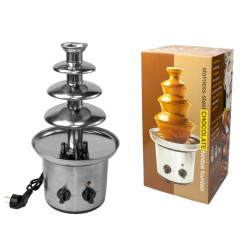 Fuente de chocolate acero inoxidable con 4 pisos (22x44,5 cm.)