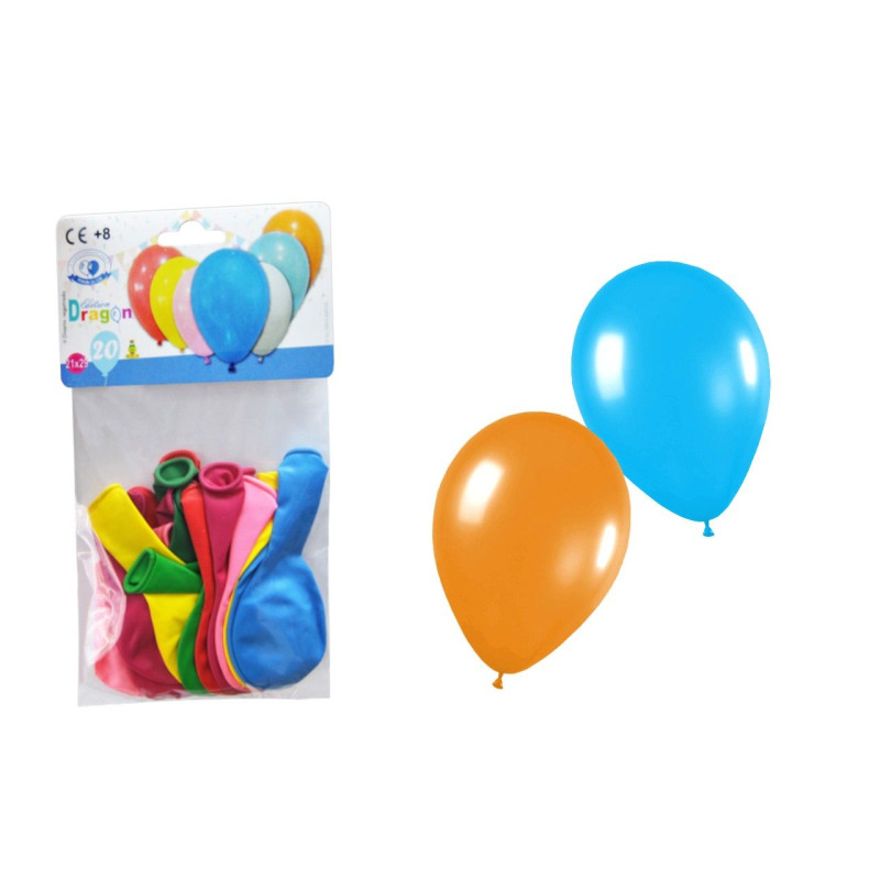 Bolsa de globos surtidos 24 cm. Ø (20 uds.)
