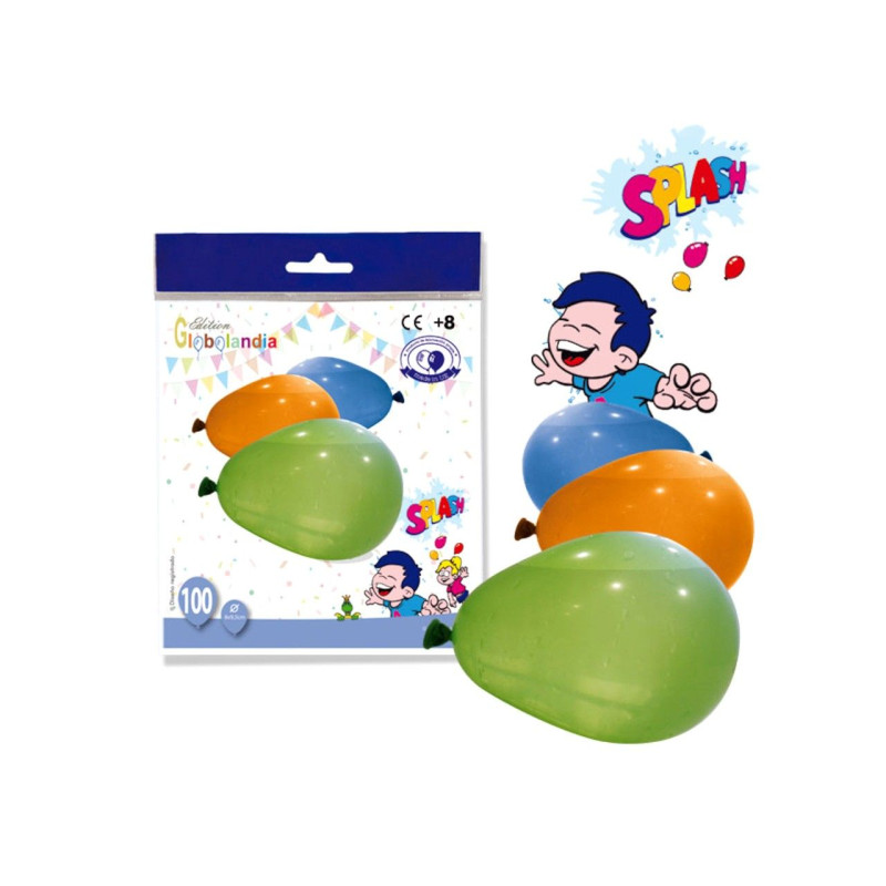 Bolsa de globos agua surtidos 10 cm. Ø (100 uds.)