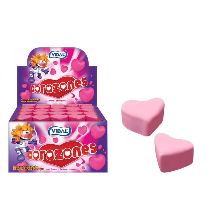 Corazones fresa Vidal (75 uds.)