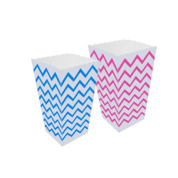 Cubo palomitero líneas diagonales 7 x 11,5 cm. (6 uds.)