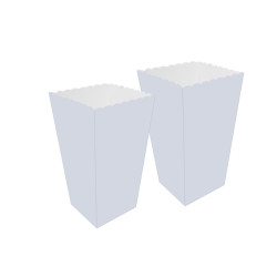 Cubo palomitero blanco 7 x 11,5 cm. (6 uds.)