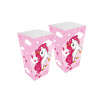 Cubo palomitero unicornio 7 x 11,5 cm. (6 uds.)
