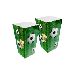 Cubo palomitero fútbol 7 x 11,5 cm. (6 uds.)