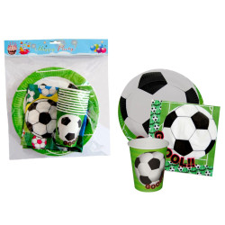 Pack menaje de fútbol para 10 personas
