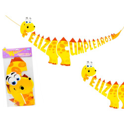 Guirnalda dinosaurio Feliz Cumpleaños