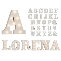 Letras de madera con luz (16 cm.)