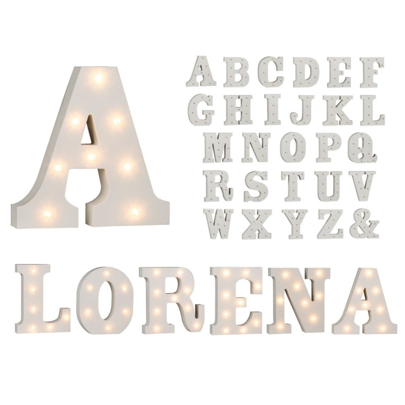 Letras de madera con luz (16 cm.)