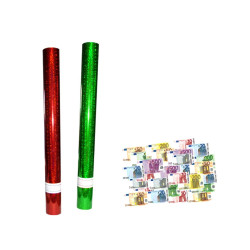 Cañón de confeti con billetes € (60 cm.)