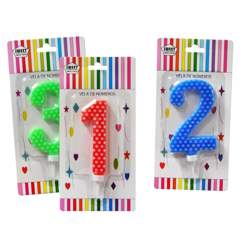 Velas con lunares gigantes (11 cm.)