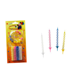 Velas palito multicolor 5,5 cm. (24 unds.)